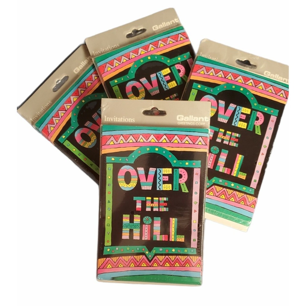 Over the Hill Birthday 4 Packs Party Invitations 8 Count per pack (Total 32)